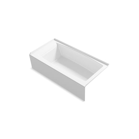 Kohler Alcove Bath, 60" L, 30.25" W, White, Acrylic, Right 26109-RA-0